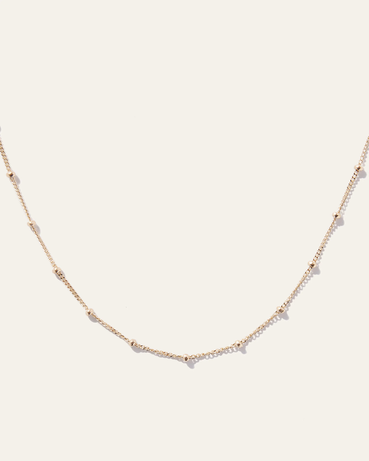 14k Gold Station Bead Choker - One Size / Yellow Gold