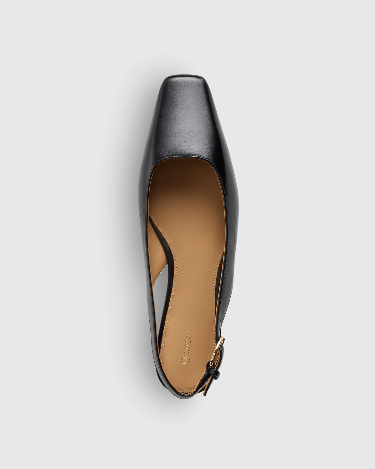 Italian Leather Slingback Flat - 5 / Bone