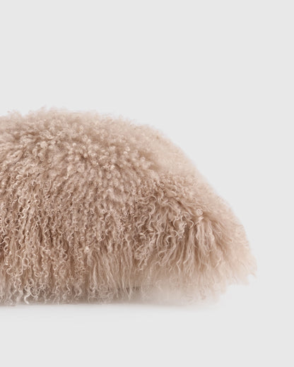 Luxe Mongolian Lamb Lumbar Pillow Cover - 12x20 / Ivory