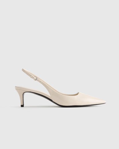 Italian Leather 55mm Slingback Pump - 5 / Black Patent