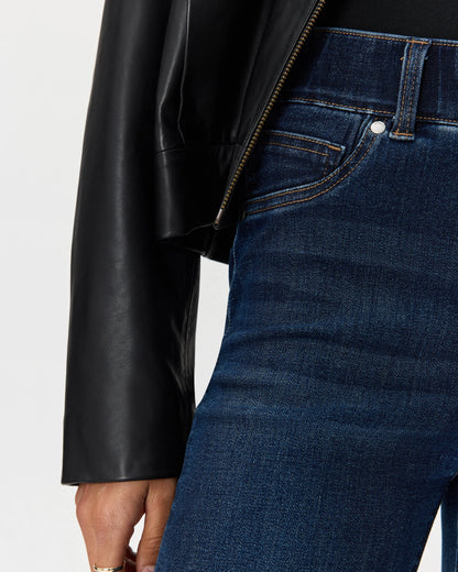 Nina Stretch Pull-On Kick Flare Jeans - XS / Raven Black