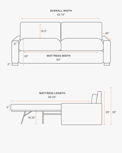 Stillman Sleeper Sofa in Performance Velvet - Queen / Java