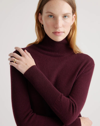 Mongolian Cashmere Turtleneck Midi Sweater Dress - XS / Charcoal