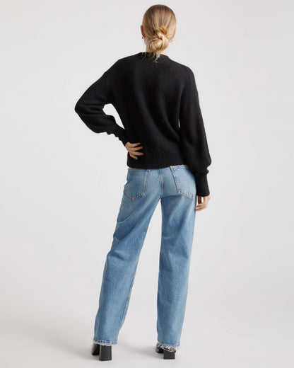 Baby Alpaca-Wool Crew - XS / Black
