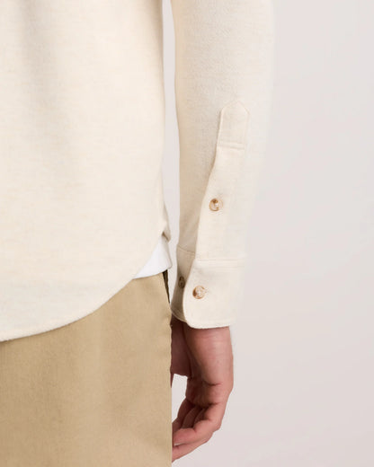 Stretch Sweater Fleece Shirt - S / Off-White