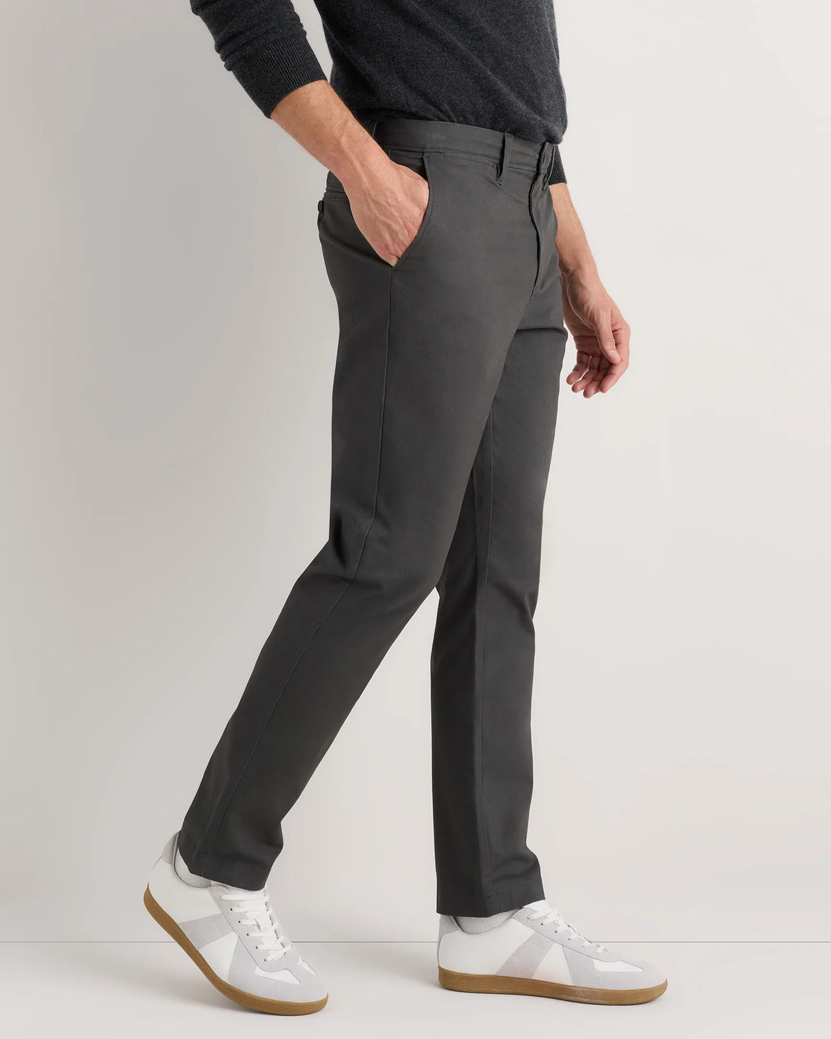 Organic Cotton Stretch Chino Pants - Straight - 30X30 / Stone
