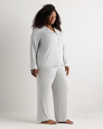 Bamboo Jersey Long Sleeve Pajama Set - 1X / Black