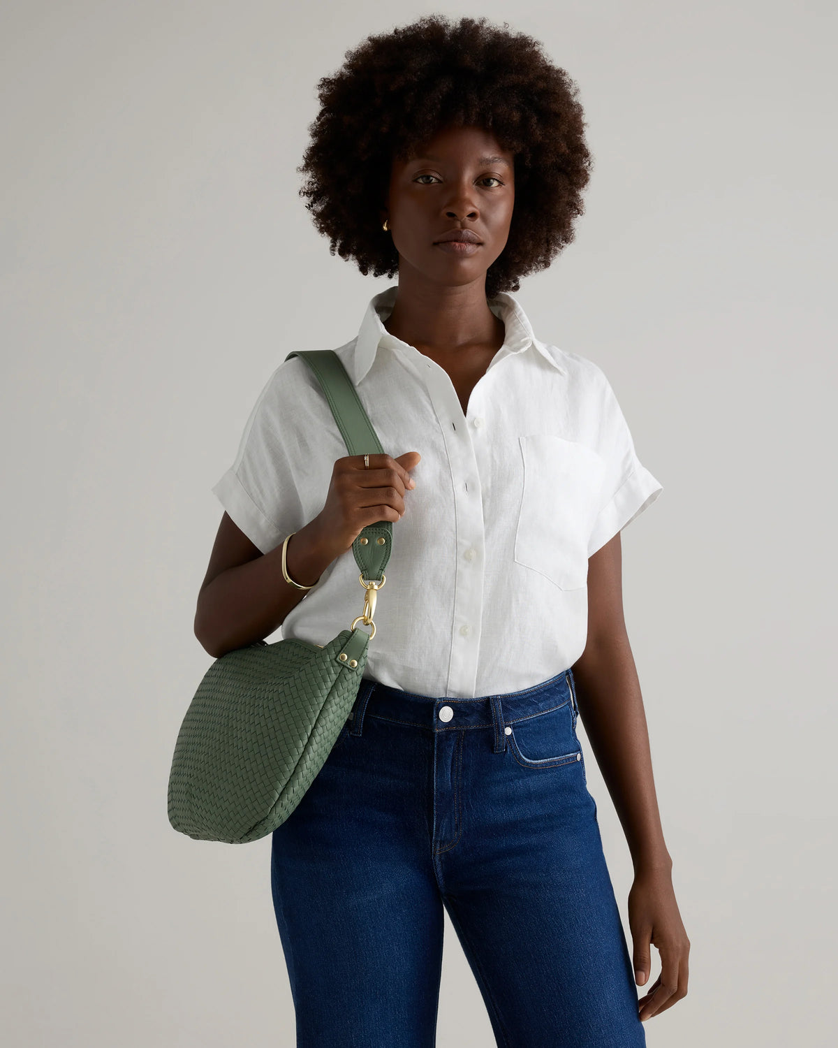 Sloane Handwoven Shoulder Bag - One Size / Cognac