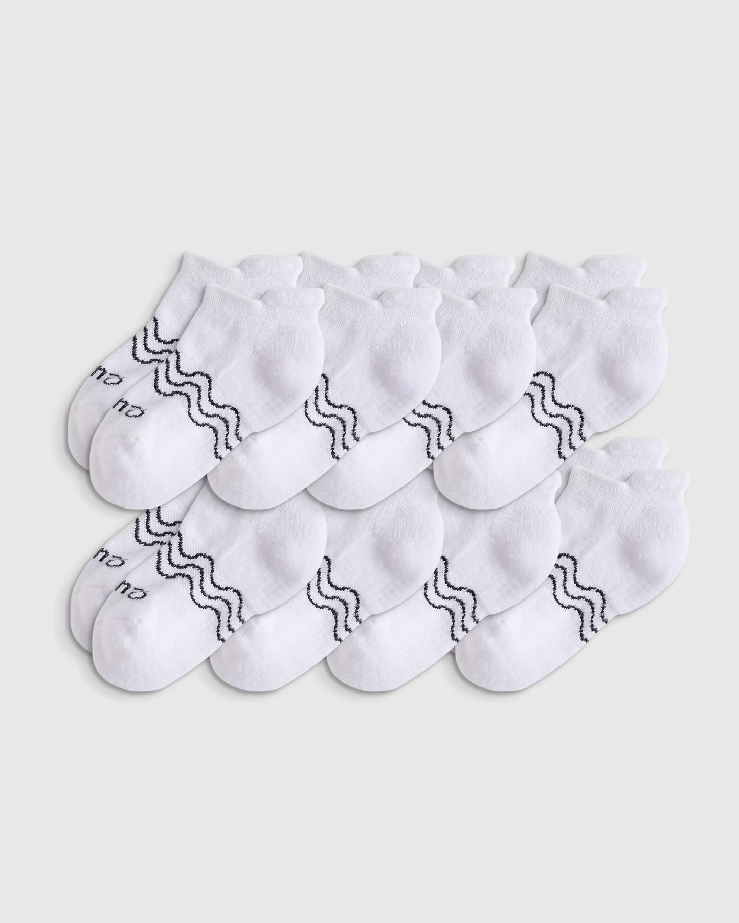 Organic Cotton Gripper Ankle Socks 8-Pack - 12M-24M / Pink/White Multi