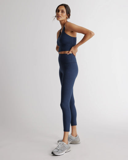 Ultra-Soft V-Neck Cropped Tank - XS / Heather Navy