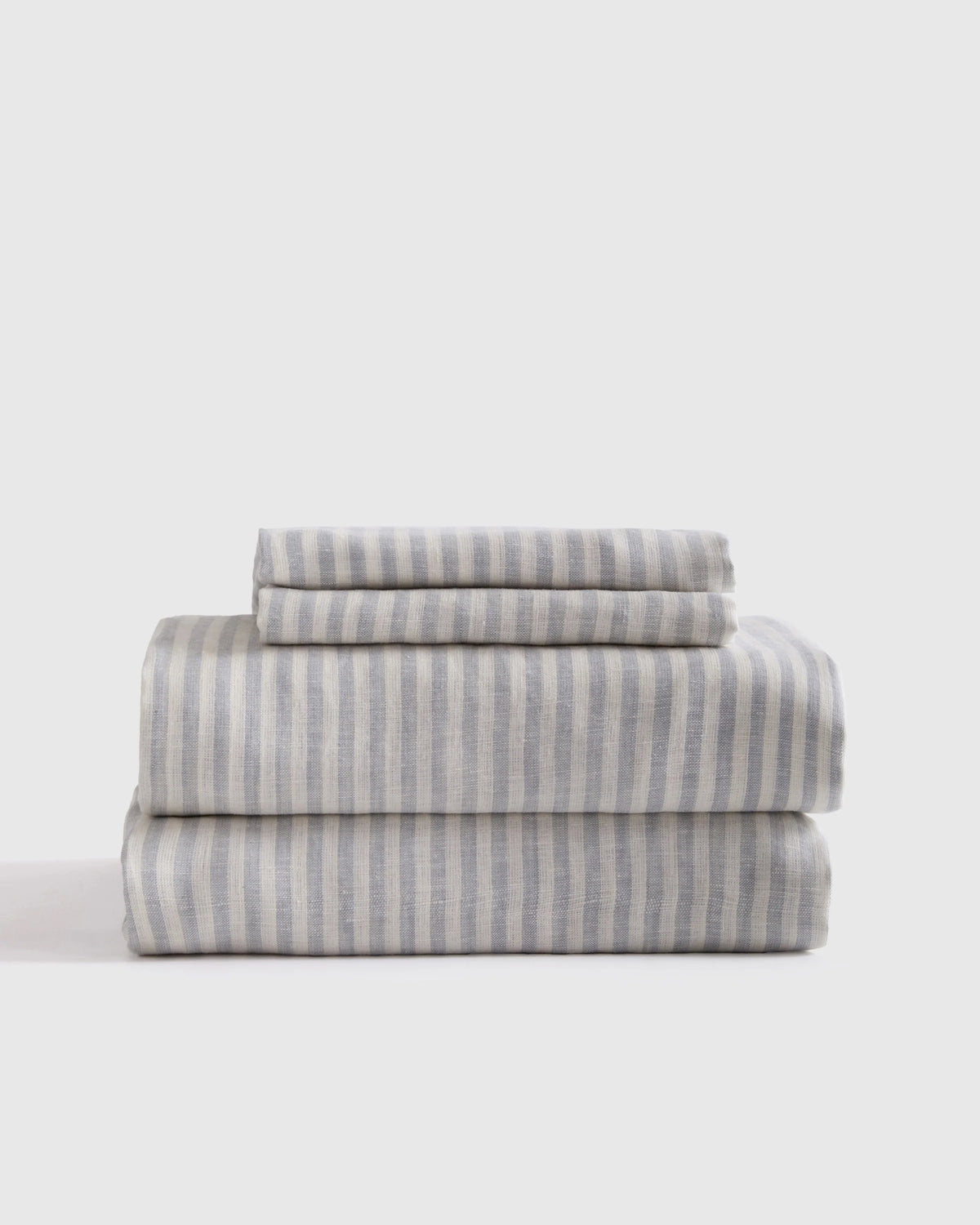 European Linen Stripe Sheet Set - Twin / Natural/White Stripe