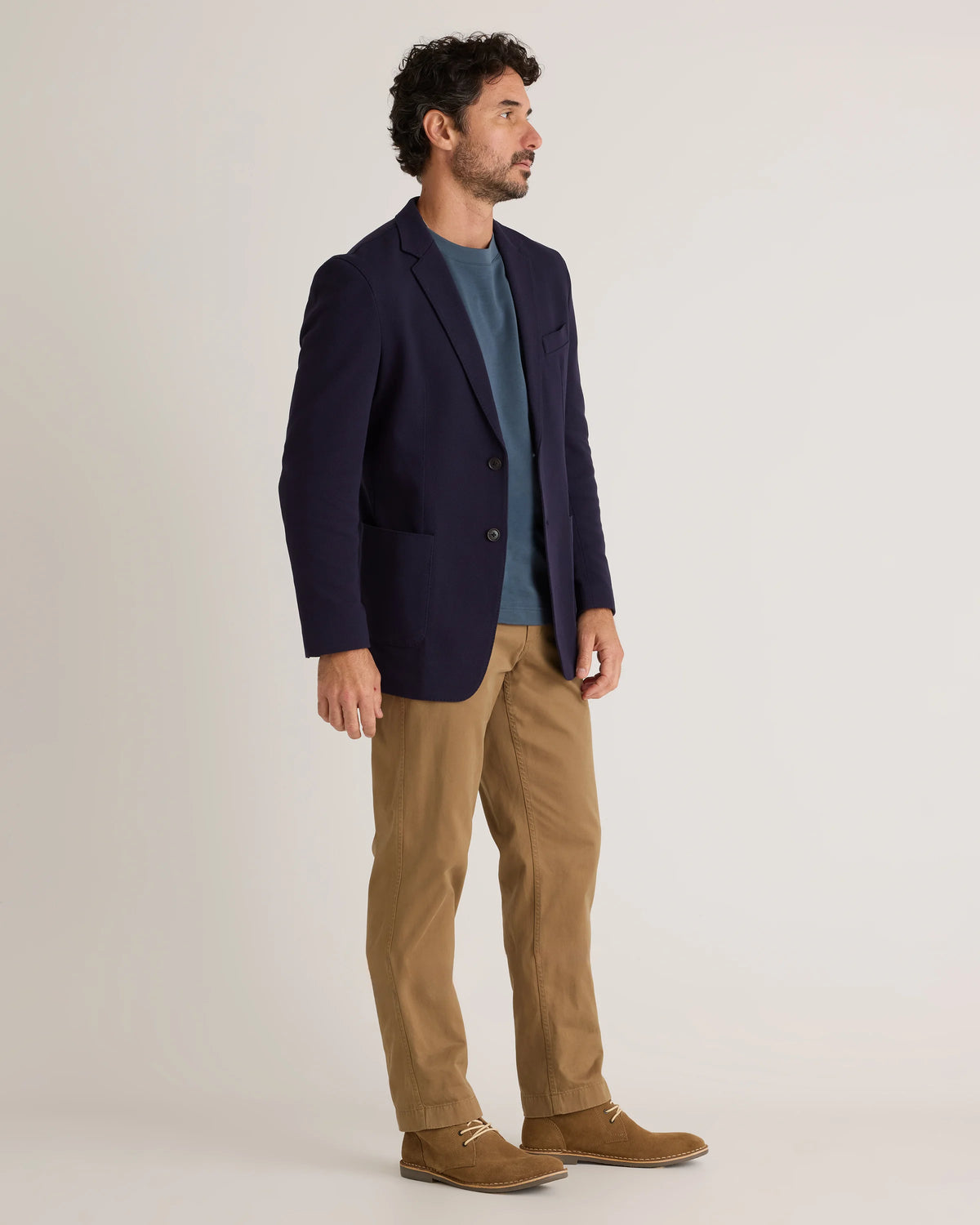 Cotton Pique Knit Blazer - XS / Heather Charcoal