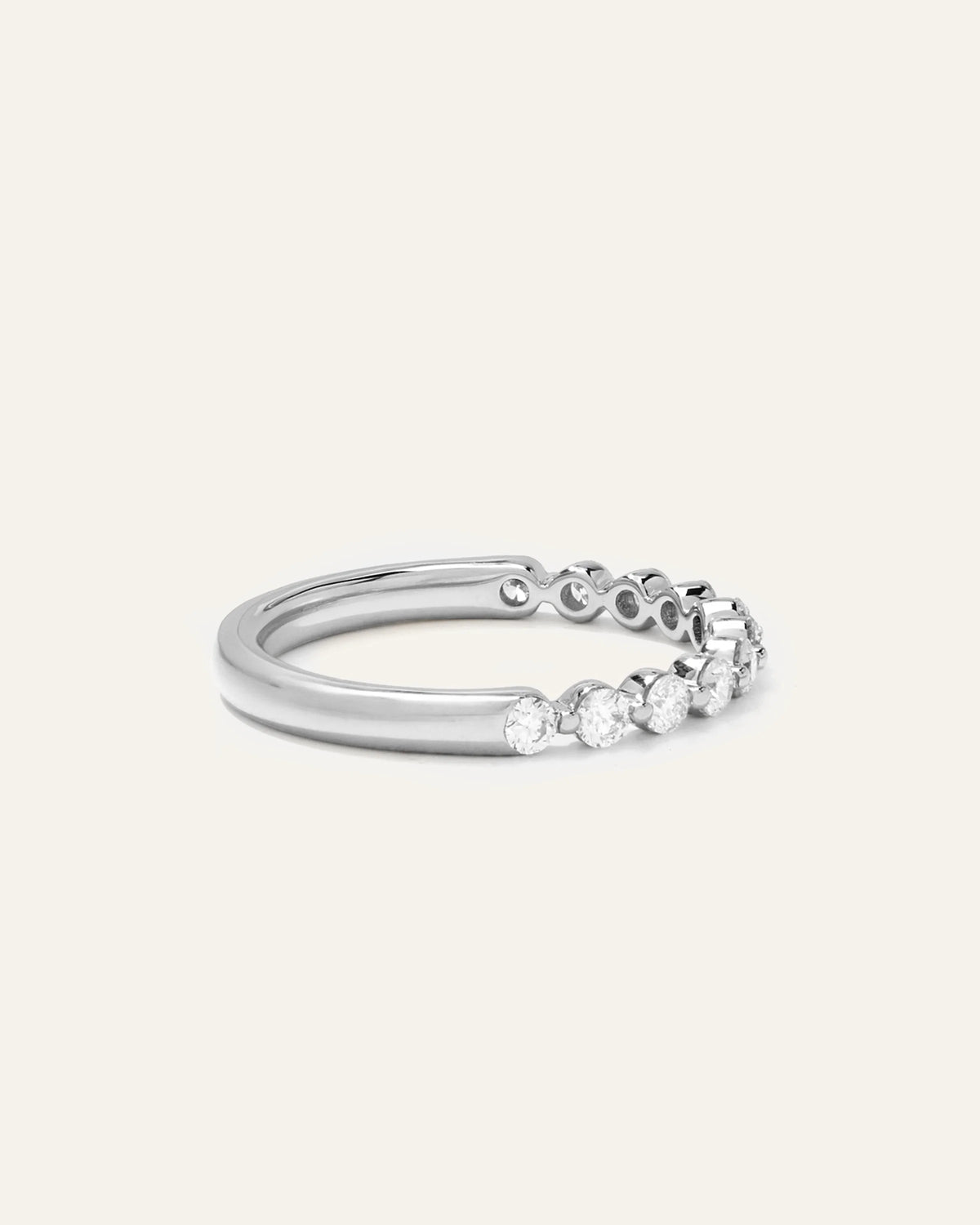 Lab Grown Diamond Single Shared Prong Halfway Band - 4 / Yellow Gold