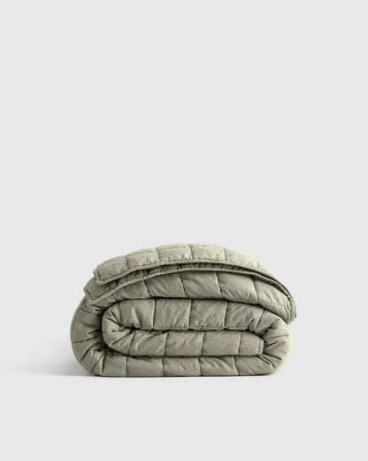 European Linen Box Quilt - Twin / Dusty Mauve