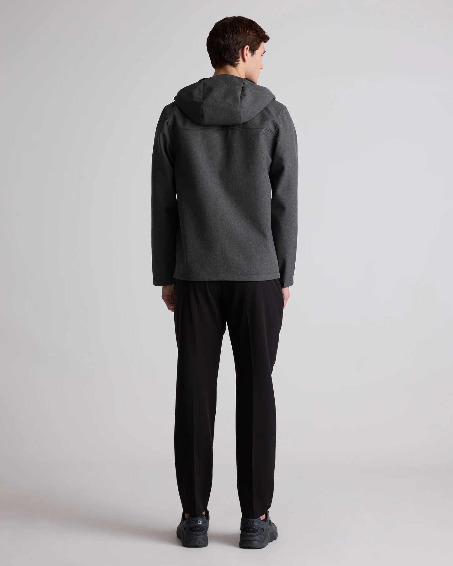 Softshell Fleece-Lined Full-Zip Hooded Jacket - XS / Heather Shady Charcoal