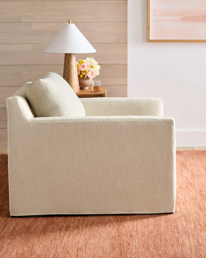 Ellery Slipcover Chair in Performance Linen - One Size / Sand