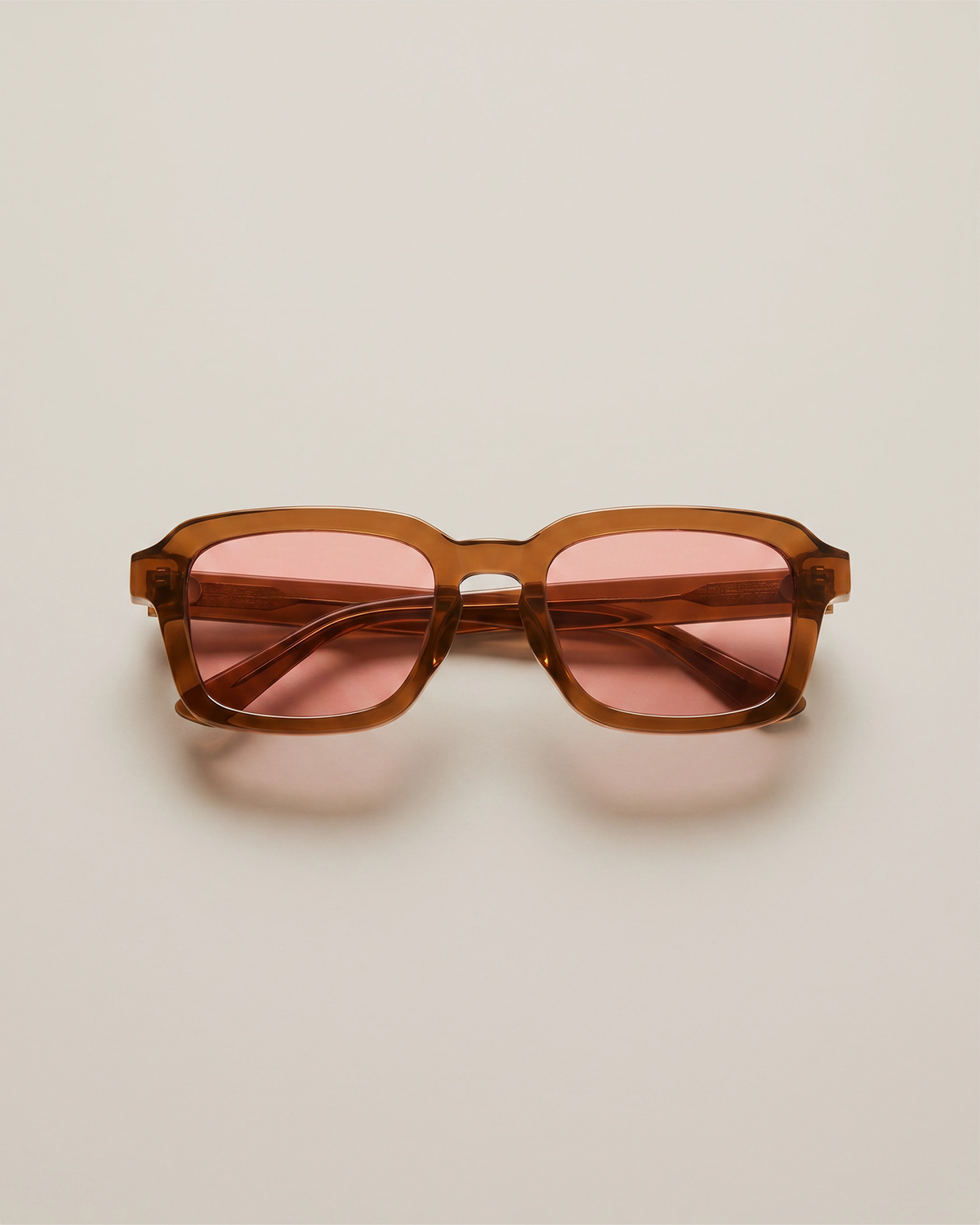 Tulum Polarized Acetate Sunglasses - Standard / Clear Spice with Deep Rose lens