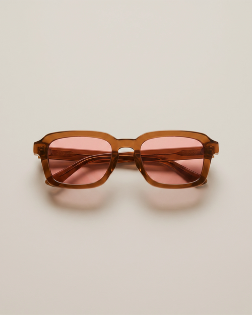 Tulum Polarized Acetate Sunglasses - Standard / Clear Spice with Deep Rose lens