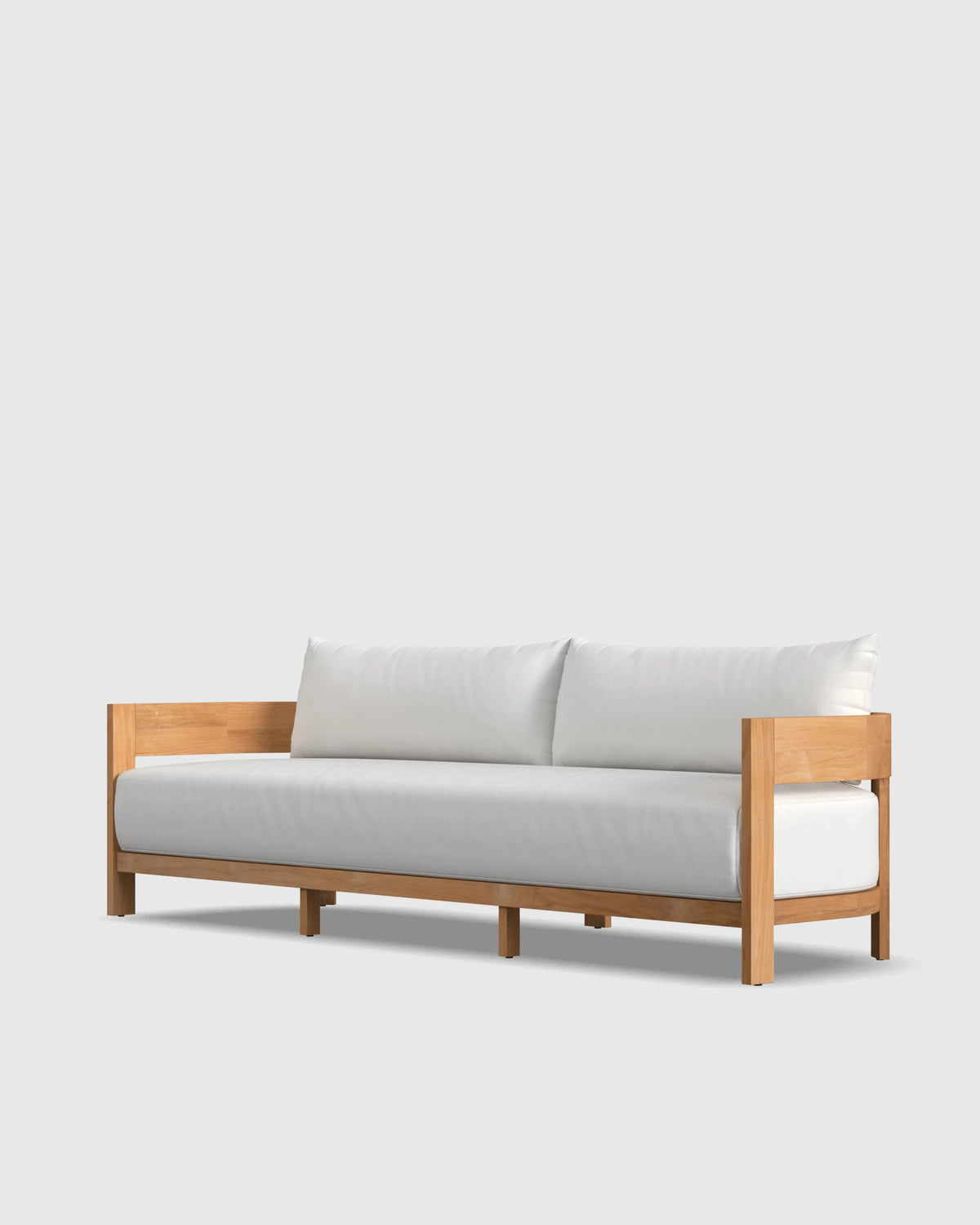 Curved Solid Teak Outdoor Sofa - 68" / Natural Teak