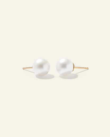 14K Gold Freshwater Cultured Pearl Studs - One Size / Yellow Gold