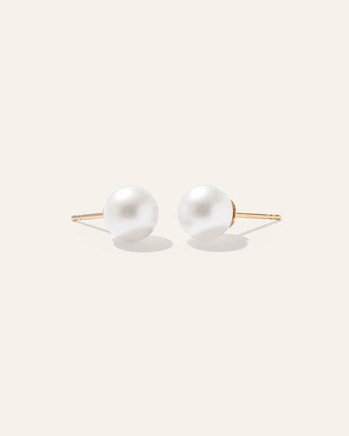 14K Gold Freshwater Cultured Pearl Studs - One Size / Yellow Gold