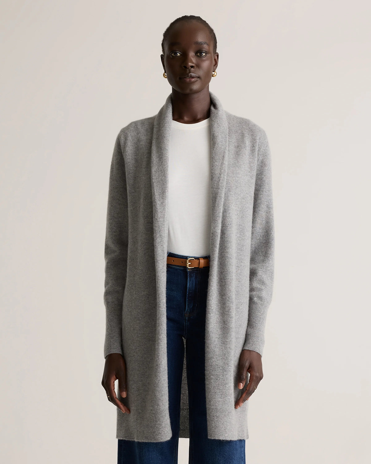 Mongolian Cashmere Duster Cardigan Sweater - XS / Oatmeal