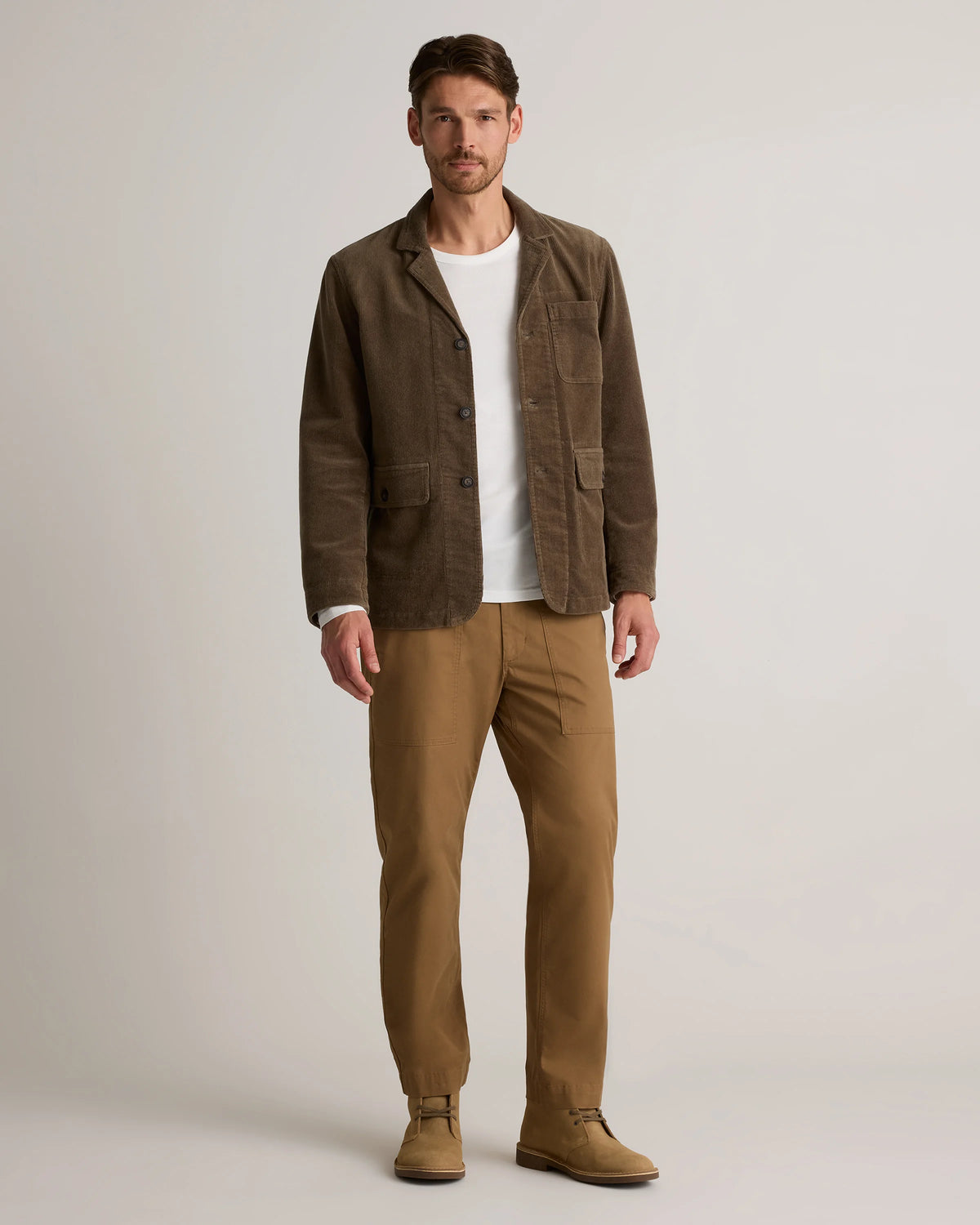 Organic Stretch Corduroy Chore Jacket - S / Seaweed