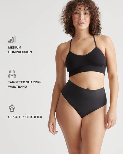 Shaping High-Waisted Thong (3-Pack) - XS / Black