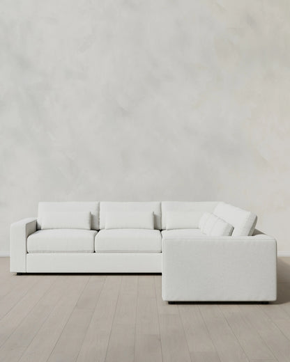 Ashford Deep Seat L Sectional in Performance Basketweave - 119x119 / Fog