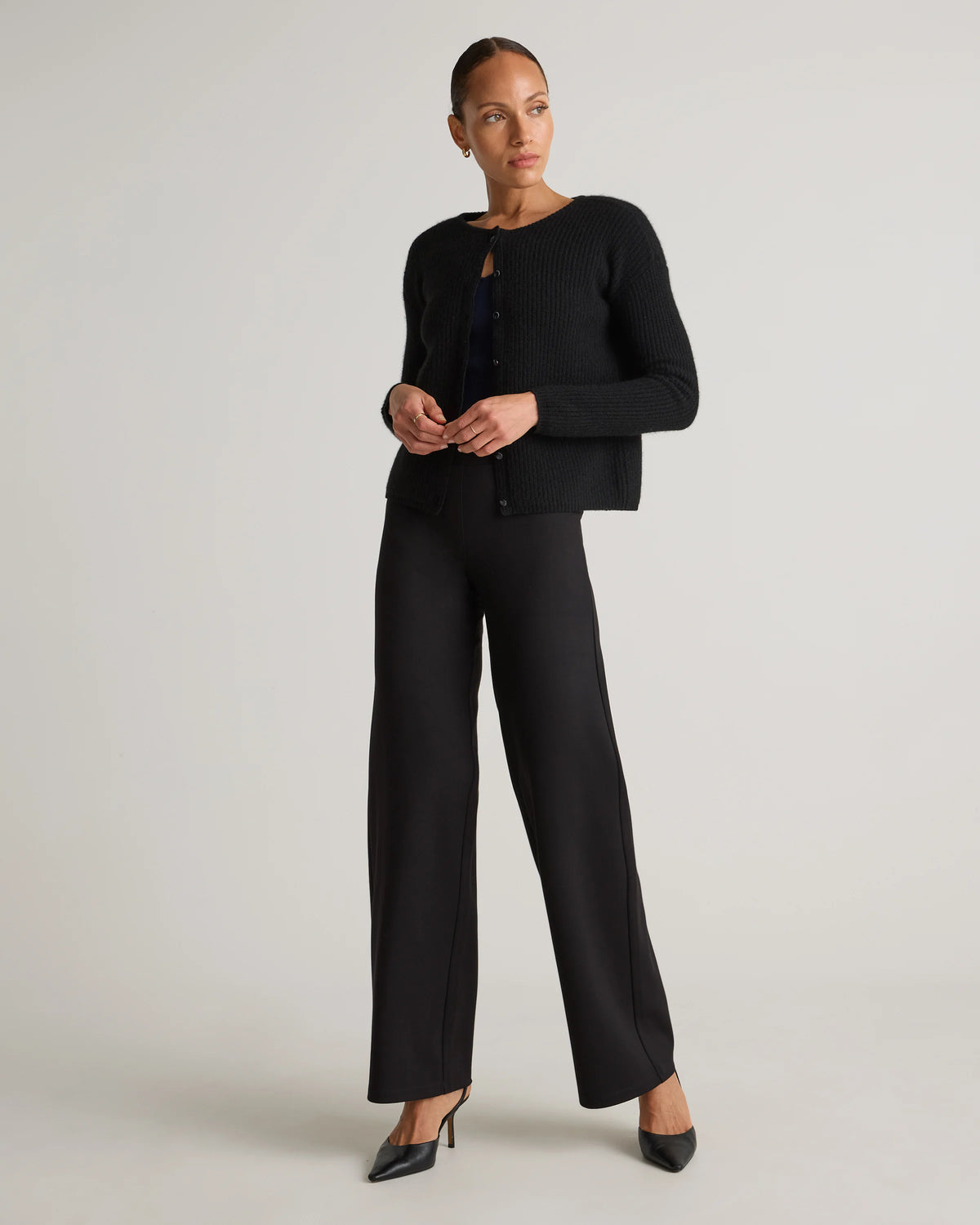 Ultra-Stretch Ponte Wide Leg Pants - XS / Espresso