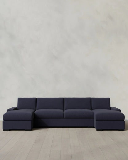 Stillman U Sectional in Performance Basketweave - One Size / Flax