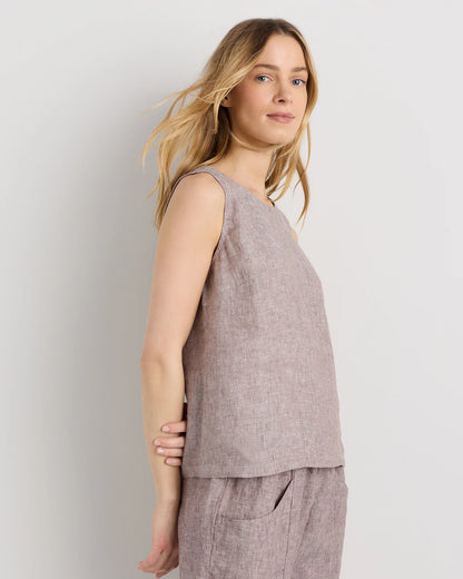 100% European Linen Tank - XS / Black