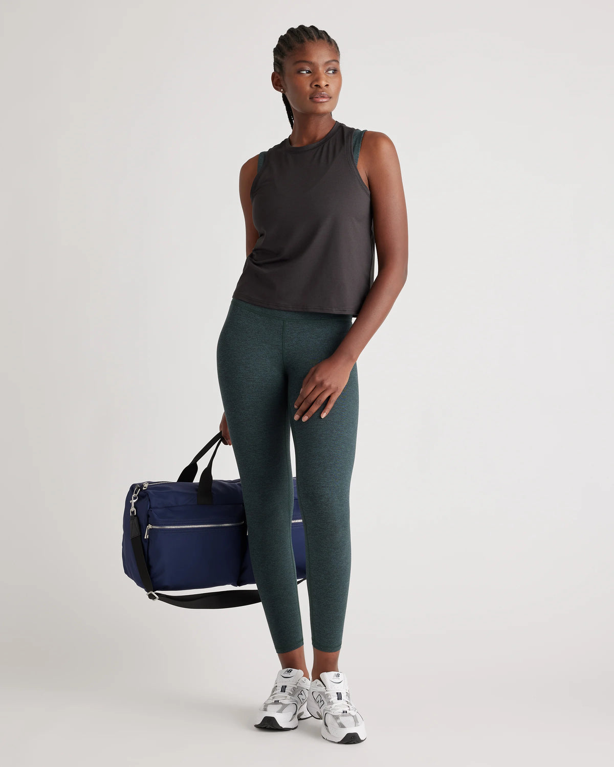 Flowknit Breeze High-Neck Tank - XS / Heather Deep Navy