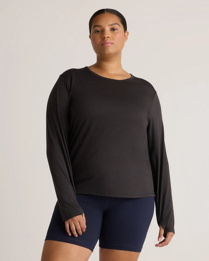Flowknit Breeze Long Sleeve Top - XS / Heather Deep Navy