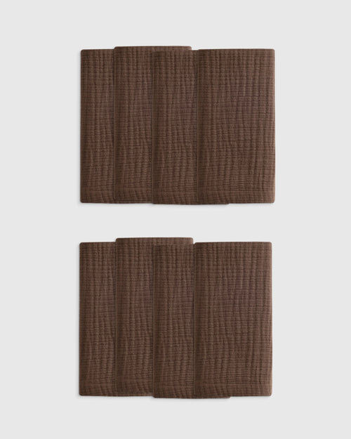 Organic Cotton Gauze Napkins (Set of 8) - One Size / Chocolate