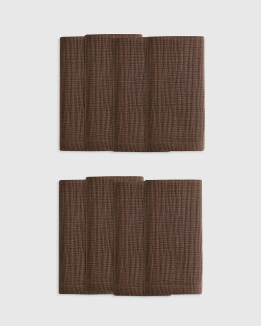 Organic Cotton Gauze Napkins (Set of 8) - One Size / Chocolate