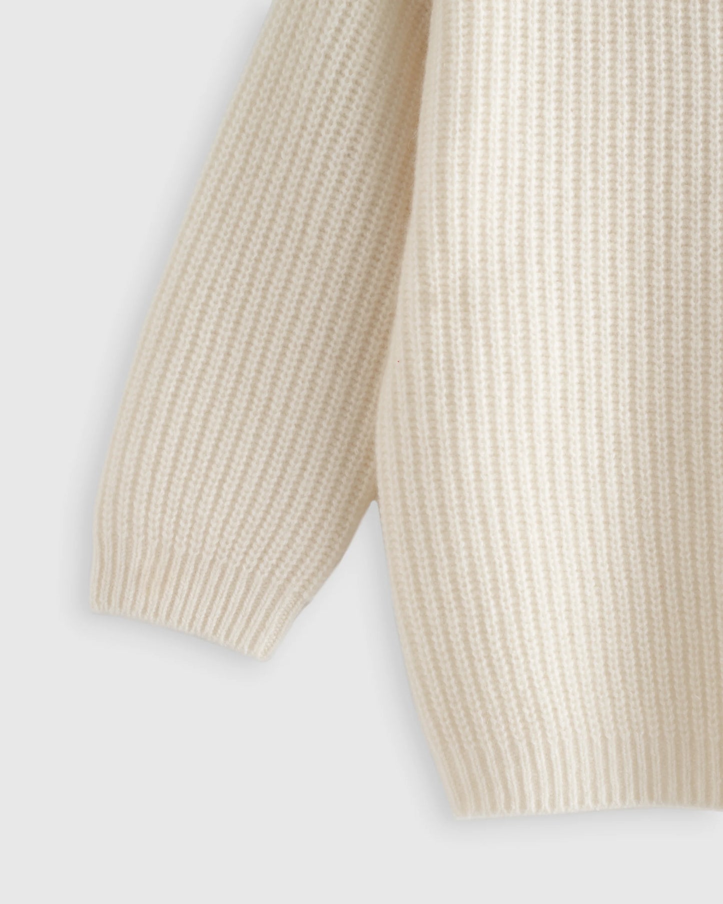 Washable Cashmere Fisherman Tunic Sweater - 6 / Oatmeal