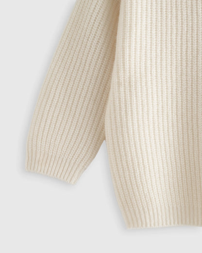 Washable Cashmere Fisherman Tunic Sweater - 3-6M / Heather Grey