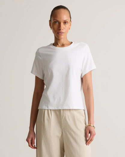 100% Organic Cotton Boxy Crewneck Tee - XS / Shell Pink
