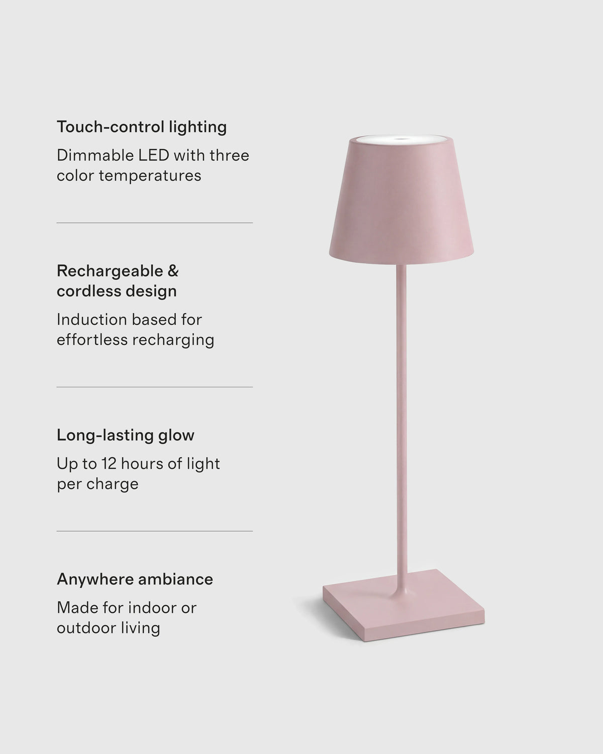 Poldina Pro Rechargeable Table Lamp by Zafferano - Regular / White