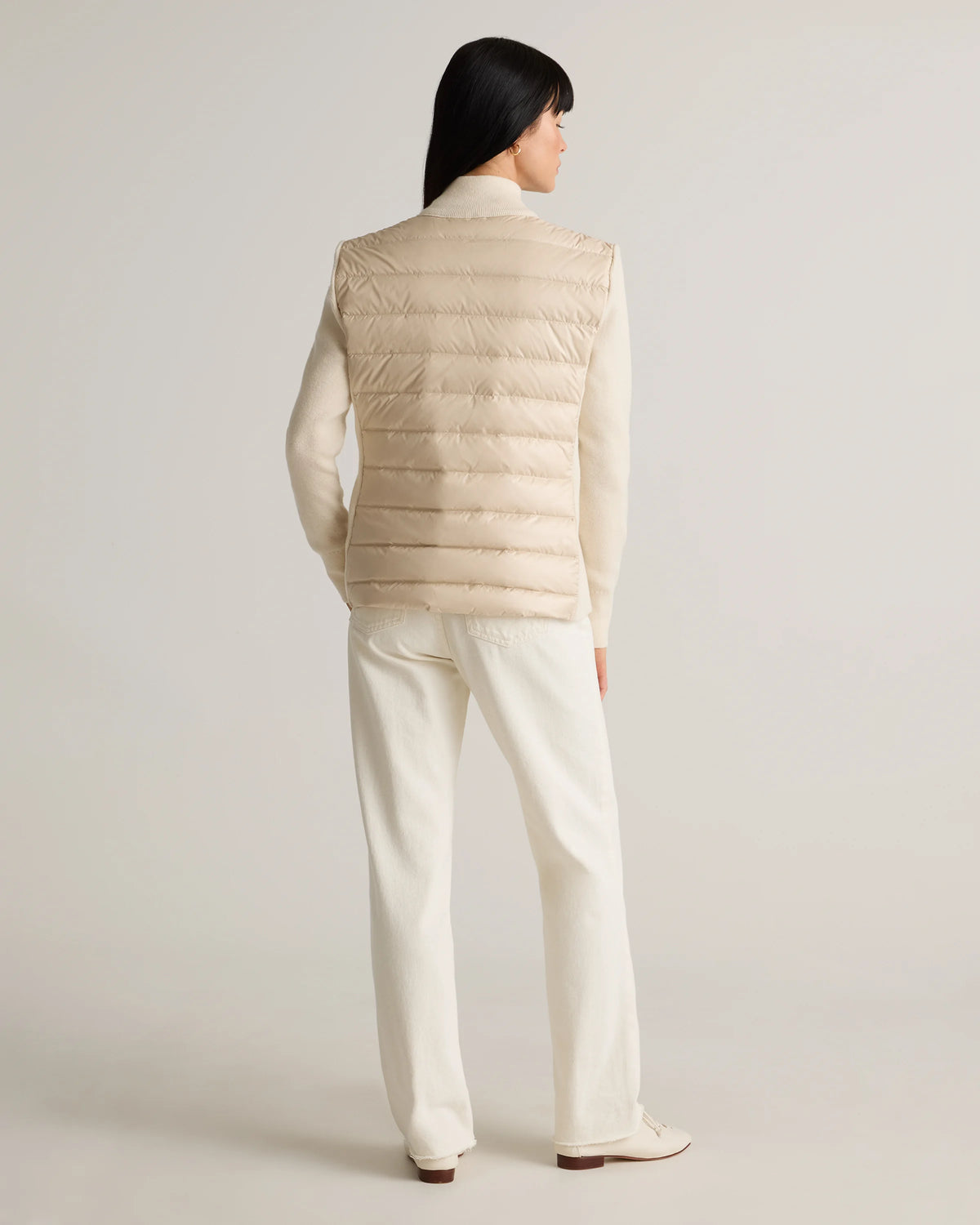 Mixed Media Down and Cashmere Jacket - XS / Oatmilk