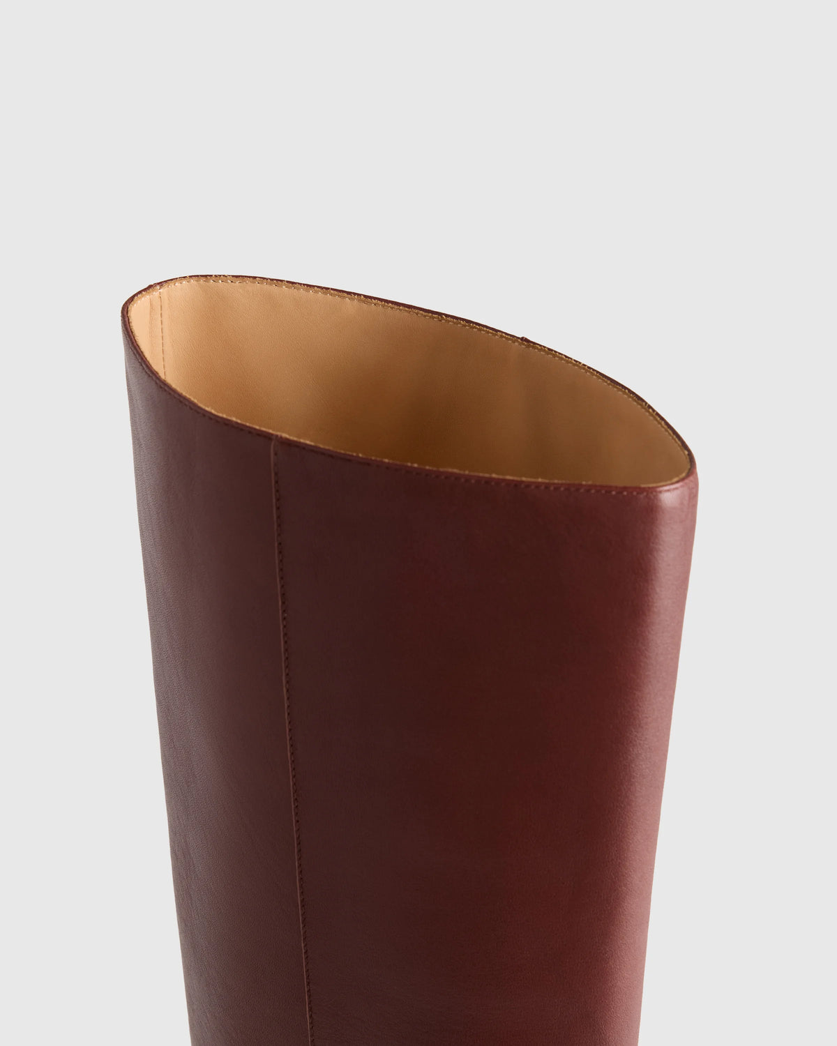 Italian Leather Tall Kitten Heel Boots - 5 / Espresso Brown