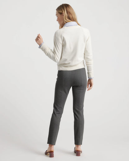 Ultra-Stretch Ponte Pintuck Ankle Pants - XS / Black