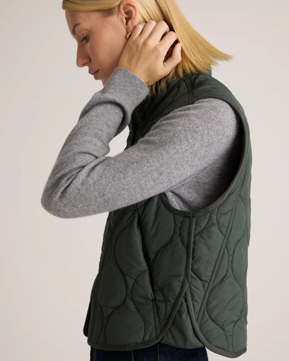 Featherless Quilted Puffer Vest - XS / Verdant Pine