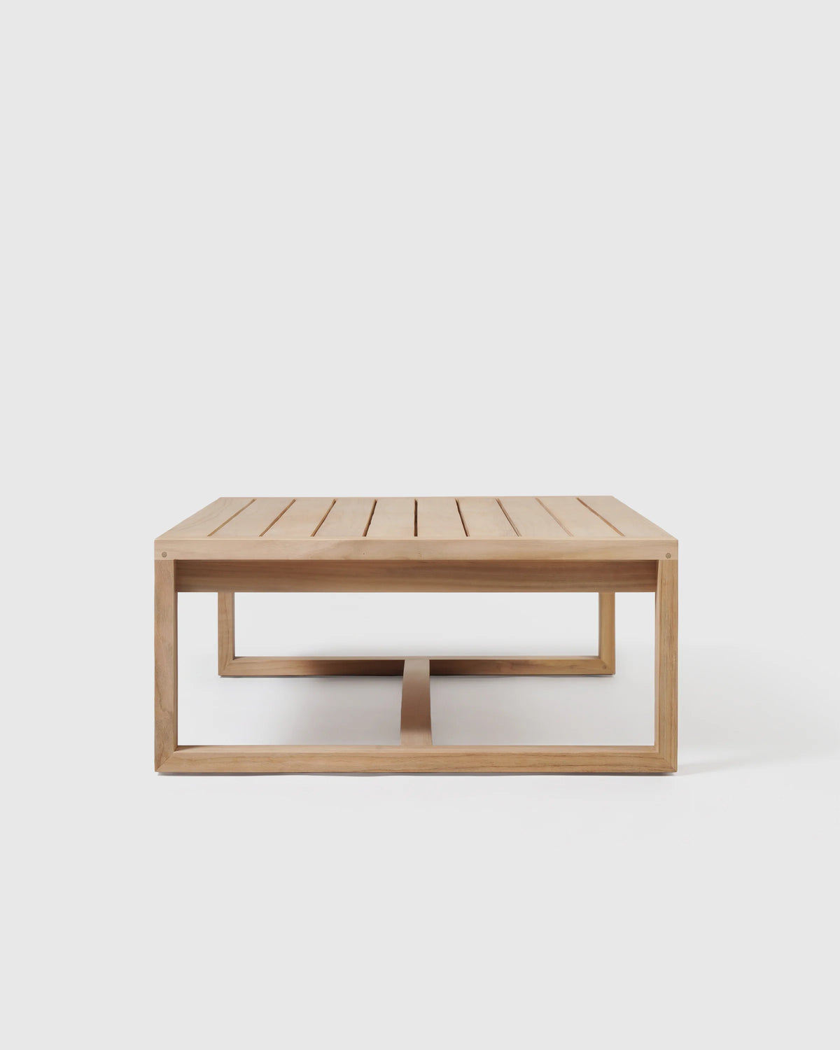 Linear Solid Teak Outdoor Coffee Table - One Size / Natural Teak