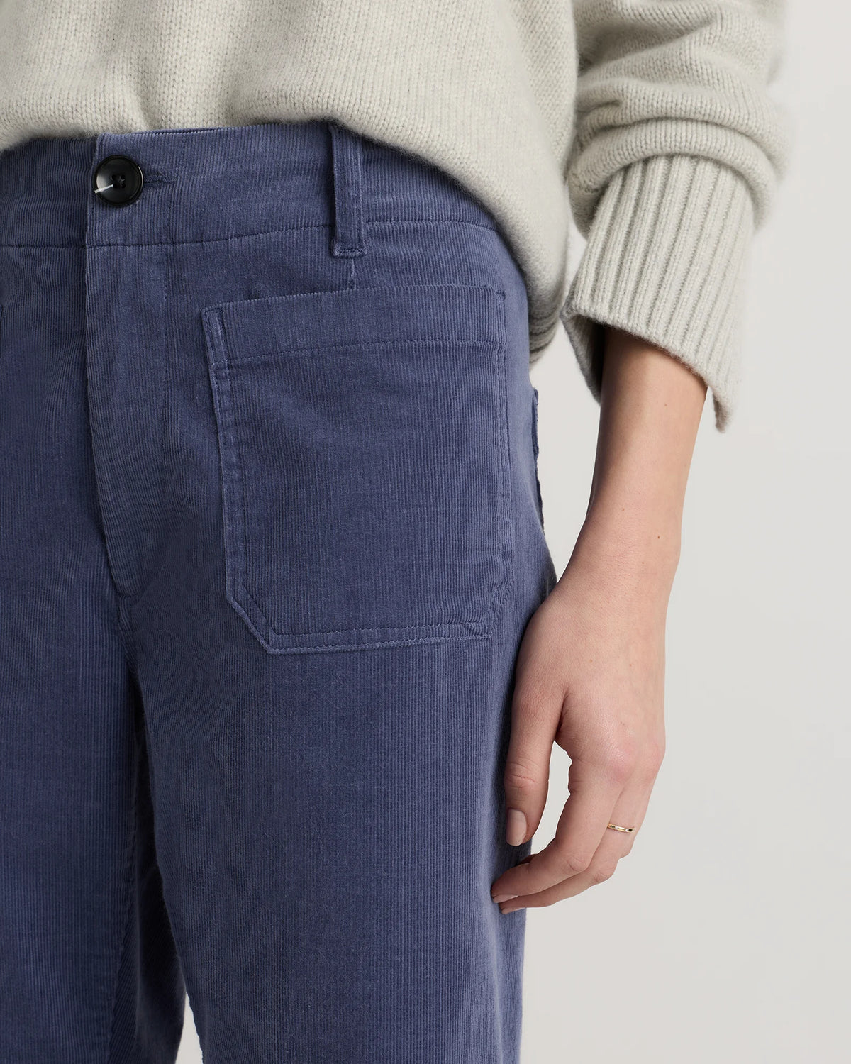 Organic Stretch Corduroy Cropped Wide Leg Pants - 0 / Black