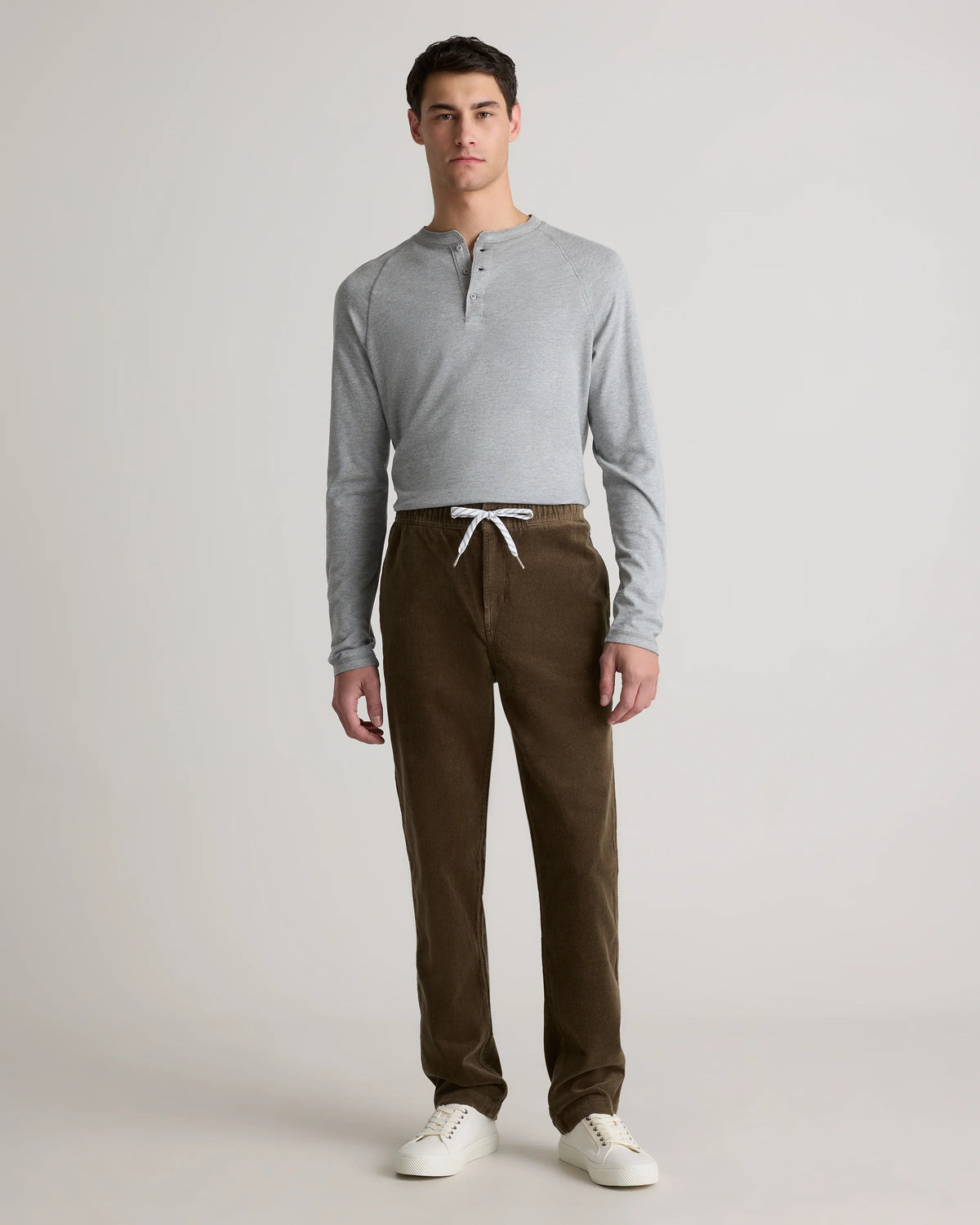 Organic Stretch Corduroy Drawstring Trousers - S / Storm Blue