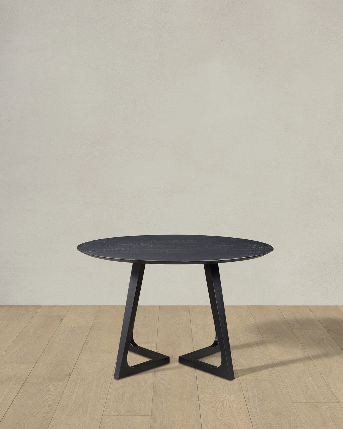 Solid Wood Midcentury Round Dining Table - One Size / Brown Walnut