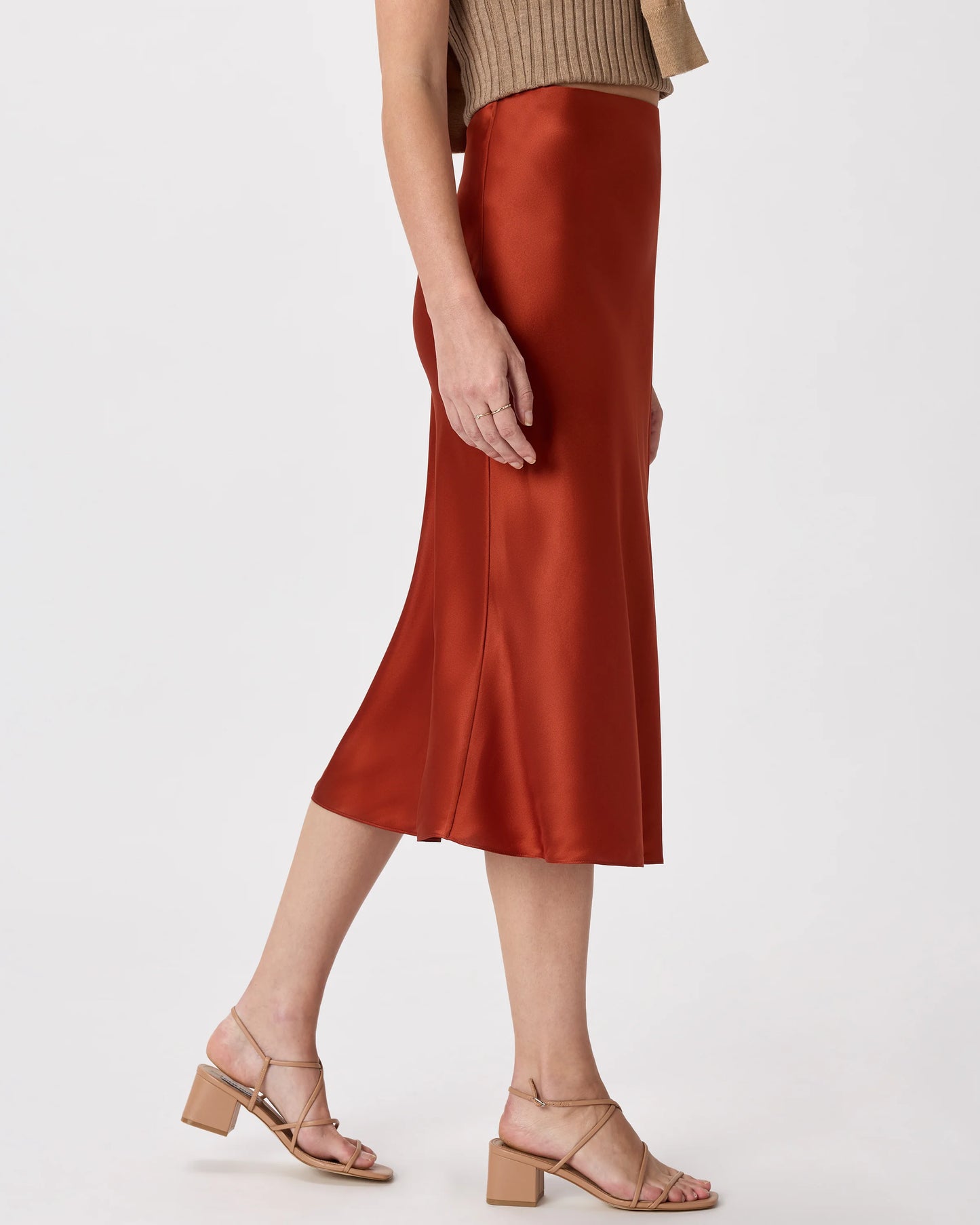 100% Washable Silk Skirt - XS / Champagne