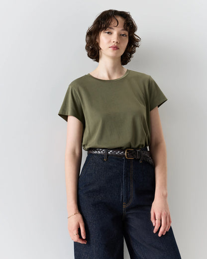 Cotton Modal Crew Neck Swing Tee - XS / White
